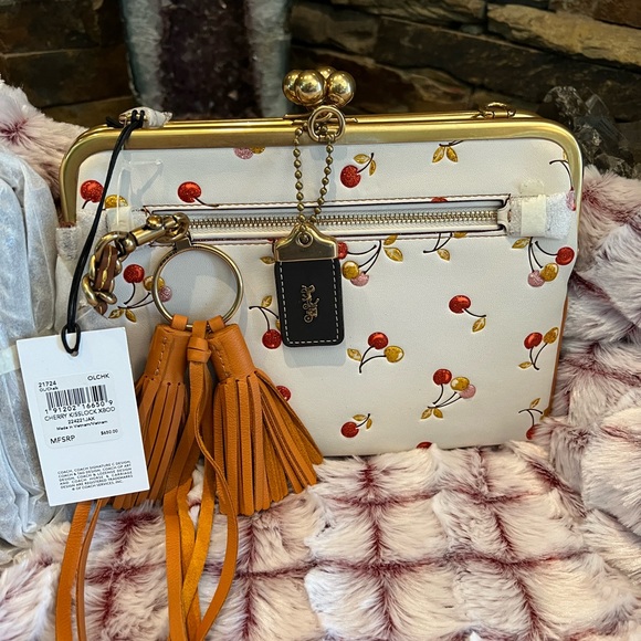 Coach 1941 Leather Cherry Kisslock Crossbody 21724 New #2 of 25 - Picture 9 of 11